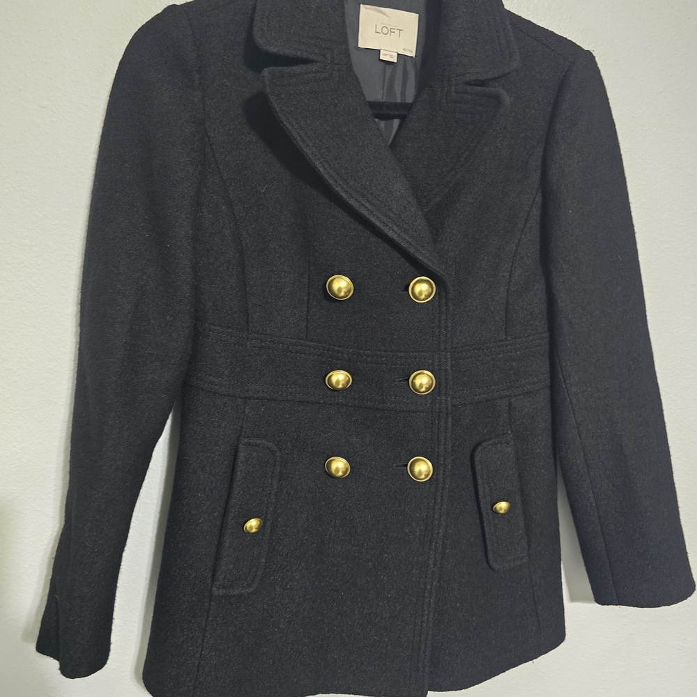 LOFT Women's Black Peacoat